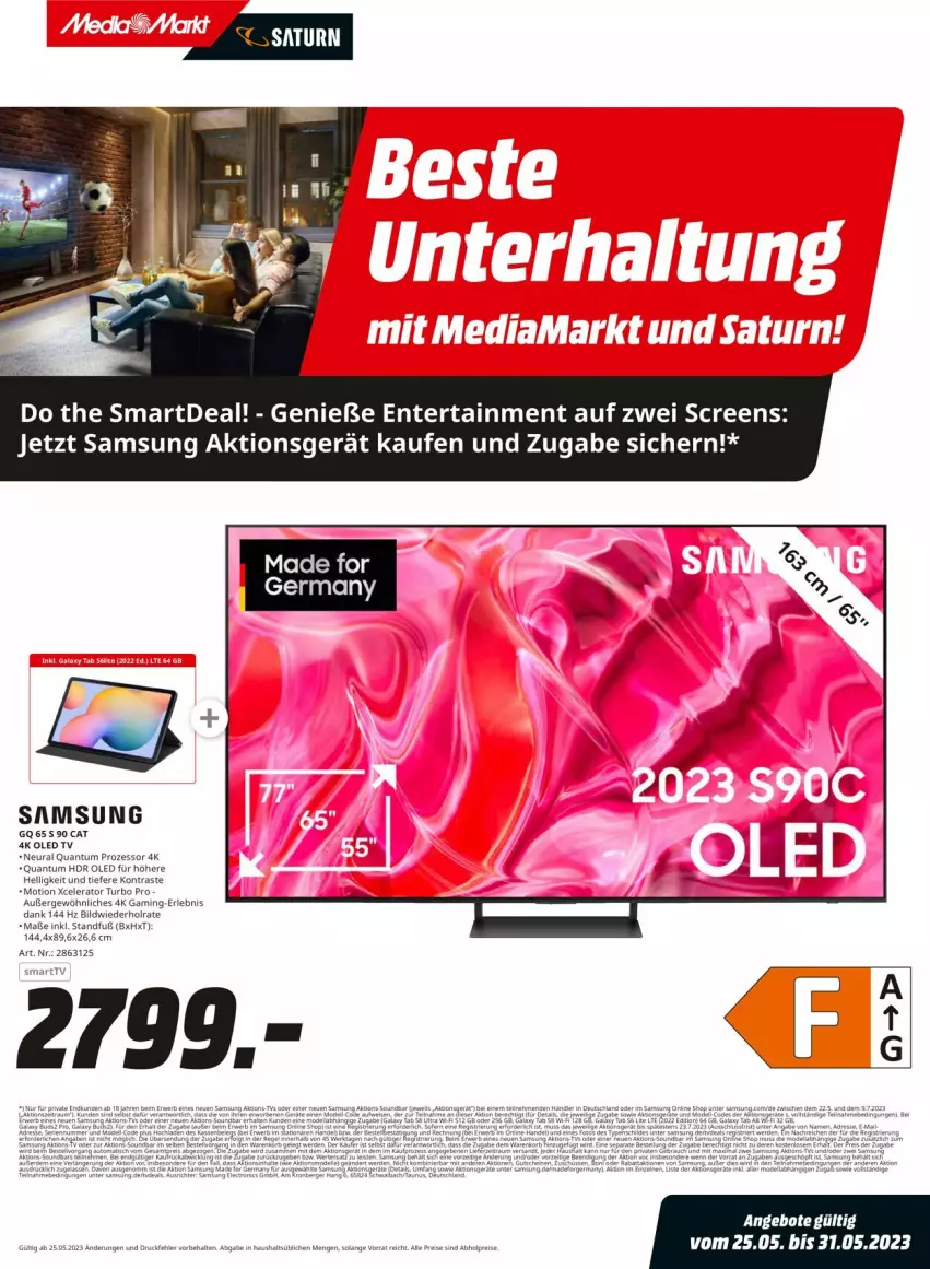 Aktueller Prospekt Media Markt - Prospekte - von 25.05 bis 31.05.2023 - strona 1 - produkty: angebot, angebote, ente, Samsung, Ti