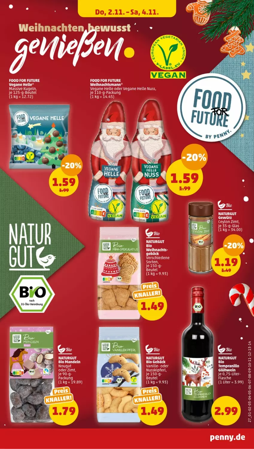 Aktueller Prospekt Penny - Prospekte - von 30.10 bis 04.11.2023 - strona 29 - produkty: bio, elle, flasche, Glühwein, Kugel, mandel, mandeln, natur, nuss, tempranillo, Ti, vanille, weihnachten, wein