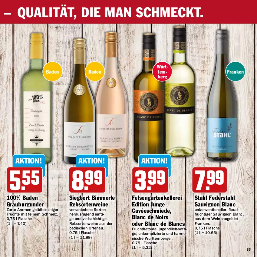 Aktueller Prospekt Hit - Prospekte - von 28.11 bis 31.12.2022 - strona 33 - produkty: Bad, Bau, Berger, burgunder, cuvée, de blancs, eis, elle, flasche, fleisch, frucht, früchte, Garten, grauburgunder, merl, rebsortenweine, saft, sauvignon, sauvignon blanc, Ti, wein, weine