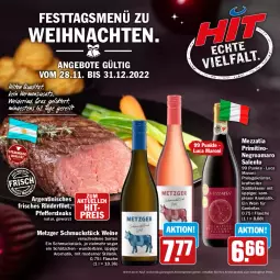 Gazetka promocyjna Hit - Prospekte - Gazetka - ważna od 31.12 do 31.12.2022 - strona 1 - produkty: aktionspreis, amaro, angebot, angebote, eis, elle, filet, flasche, gewürz, kraft, Mode, natur, pfeffer, primitivo, reis, rind, rinder, rinderfilet, Schmuck, steak, steaks, Ti, weihnachten, wein, weine