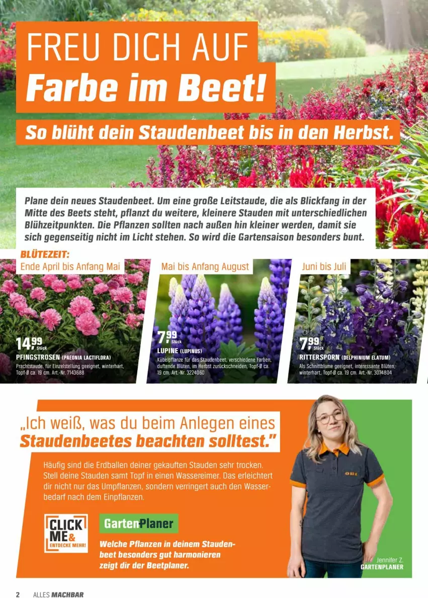 Aktueller Prospekt Obi - Prospekte - von 26.04 bis 15.05.2022 - strona 2 - produkty: erde, Garten, leine, mac, Pfingstrosen, pflanze, pflanzen, rosen, stauden, tee, Ti