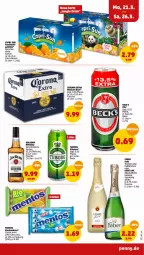 Gazetka promocyjna Penny - Prospekte - Gazetka - ważna od 26.03 do 26.03.2022 - strona 19 - produkty: alkohol, beutel, bonbons, Cap, capri-sun, citrus, corona, corona extra, flasche, frucht, fruchtsaft, getränk, jim beam, mentos, mint, pils, pilsener, saft, sekt, whiskey