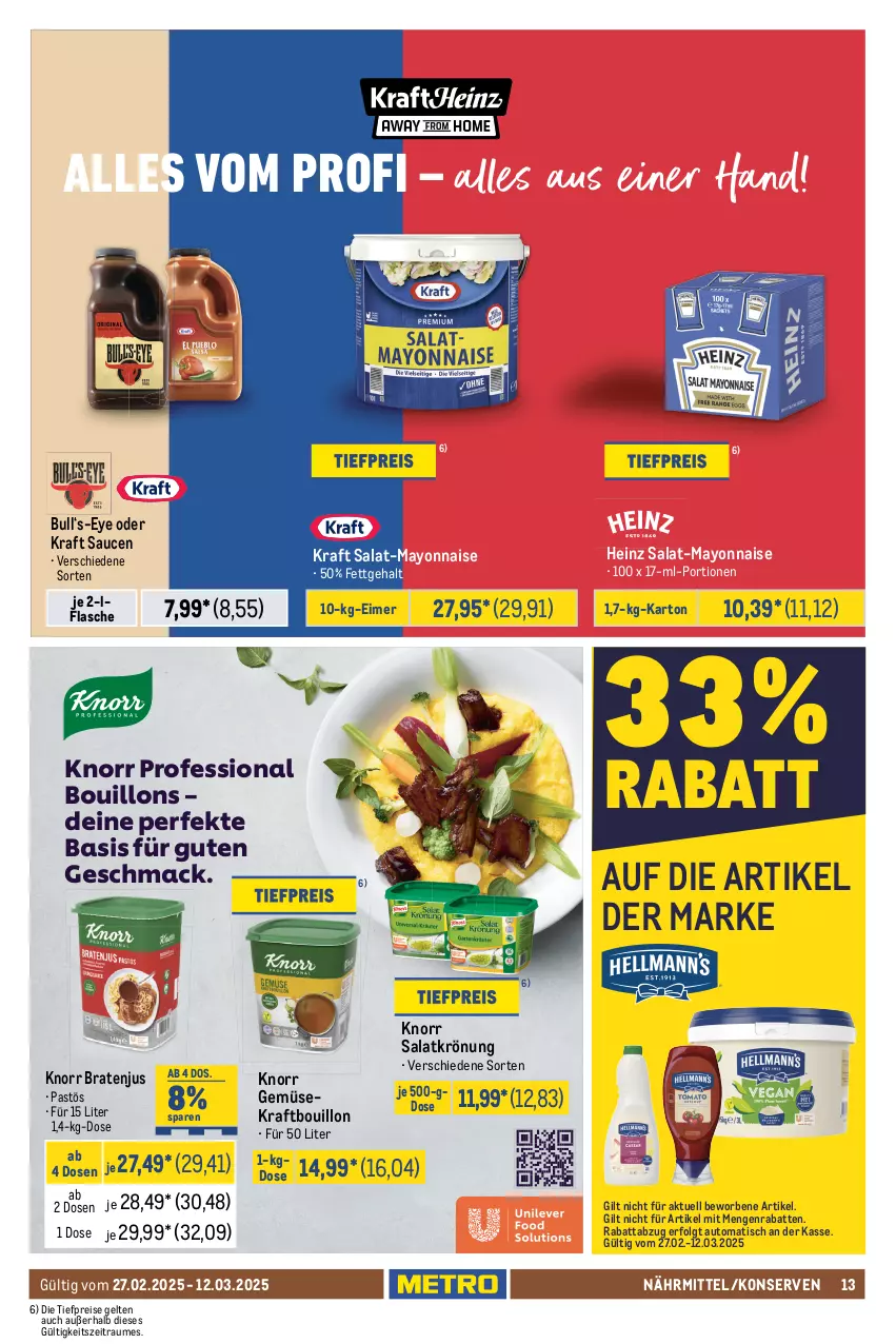 Aktueller Prospekt Metro - GastroJournal - von 27.02 bis 12.03.2025 - strona 13 - produkty: alpro, auto, bag-in-box, beutel, braten, braun, Coleslaw, eier, eimer, eis, elle, flasche, gnocchi, hafer, heinz, karotten, knorr, kokos, kokosnuss, Konserven, kraft, Kraut, krautsalat, küche, Küchen, Küchensahne, LG, mac, mandel, maultaschen, mayonnaise, Metro, milch, nuss, quark, reis, rezept, sahne, salat, salatkrönung, sauce, saucen, soja, speisequark, Tasche, taschen, Ti, tiefpreis, tisch, vollmilch, Yo