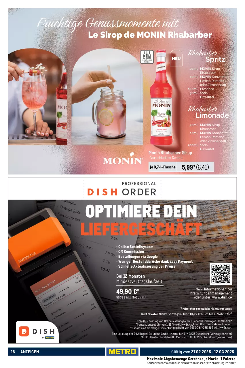 Aktueller Prospekt Metro - GastroJournal - von 27.02 bis 12.03.2025 - strona 18 - produkty: asbach uralt, baileys, bourbon, bourbon whiskey, brut, campari, chia, dry gin, ecco, eis, eiswürfel, elle, ente, flasche, frucht, getränk, getränke, gin, Gorbatschow, grappa, Havana Club, irish cream, jim beam, limo, limonade, london dry, london dry gin, Metro, monin, nuss, Palette, prosecco, reis, rhabarber, riserva, rwe, saft, Sierra, sierra tequila, sirup, Soda, spirituosen, Tanqueray, tequila, Ti, wein, weinbrand, whiskey, wodka, würfel, zitrone, zitronen, zitronensaft