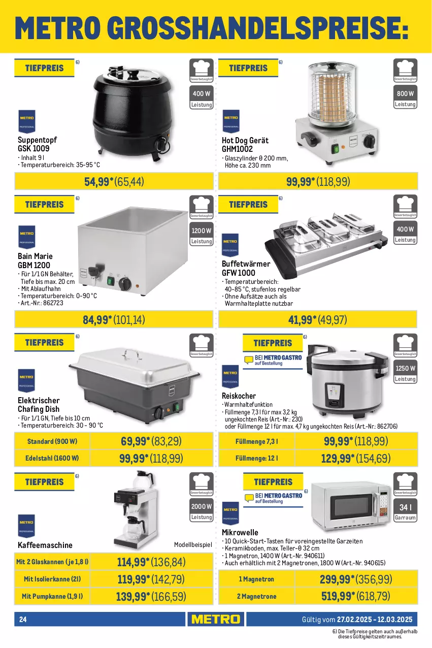 Aktueller Prospekt Metro - GastroJournal - von 27.02 bis 12.03.2025 - strona 24 - produkty: auto, Behälter, Brei, curry, currywurst, dell, edelstahl, eis, elle, fleisch, garraum, hot dog, isolierkanne, kaffee, kaffeemaschine, Kocher, latte, messer, Metro, mikrowelle, Mixer, Mode, reis, Schal, stabmixer, suppe, suppen, teller, Ti, tiefpreis, topf, Vakuumierer, wurst