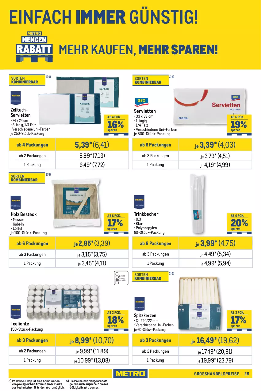 Aktueller Prospekt Metro - GastroJournal - von 27.02 bis 12.03.2025 - strona 29 - produkty: auer, Becher, besteck, dessert, Dessertteller, eis, elle, gabel, geschirr, Holz, kerze, latte, Löffel, mac, messer, Metro, mikrowelle, reis, rotwein, Serviette, servietten, spülmaschinen, tee, Teelicht, teelichte, teller, Ti, trinkbecher, tuc, wein