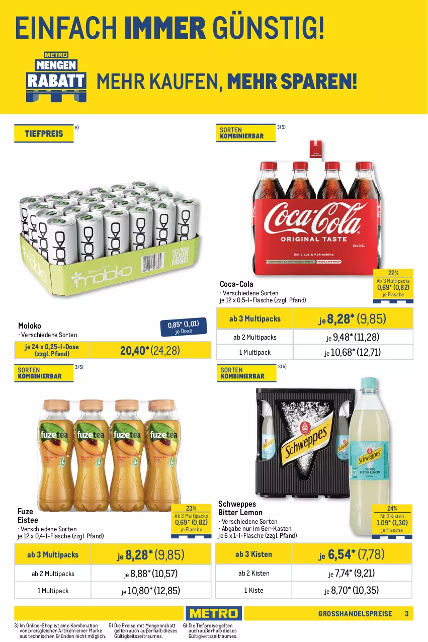 Aktueller Prospekt Metro - GastroJournal - von 27.02 bis 12.03.2025 - strona 3 - produkty: auer, Bau, beutel, bitter lemon, coca-cola, cola, eis, eistee, flasche, kokos, kokosnuss, Kokosnussmilch, Metro, milch, nuss, reis, röstzwiebeln, schweppes, Speck, tee, Ti, tiefpreis, würfel, zwiebel, zwiebeln