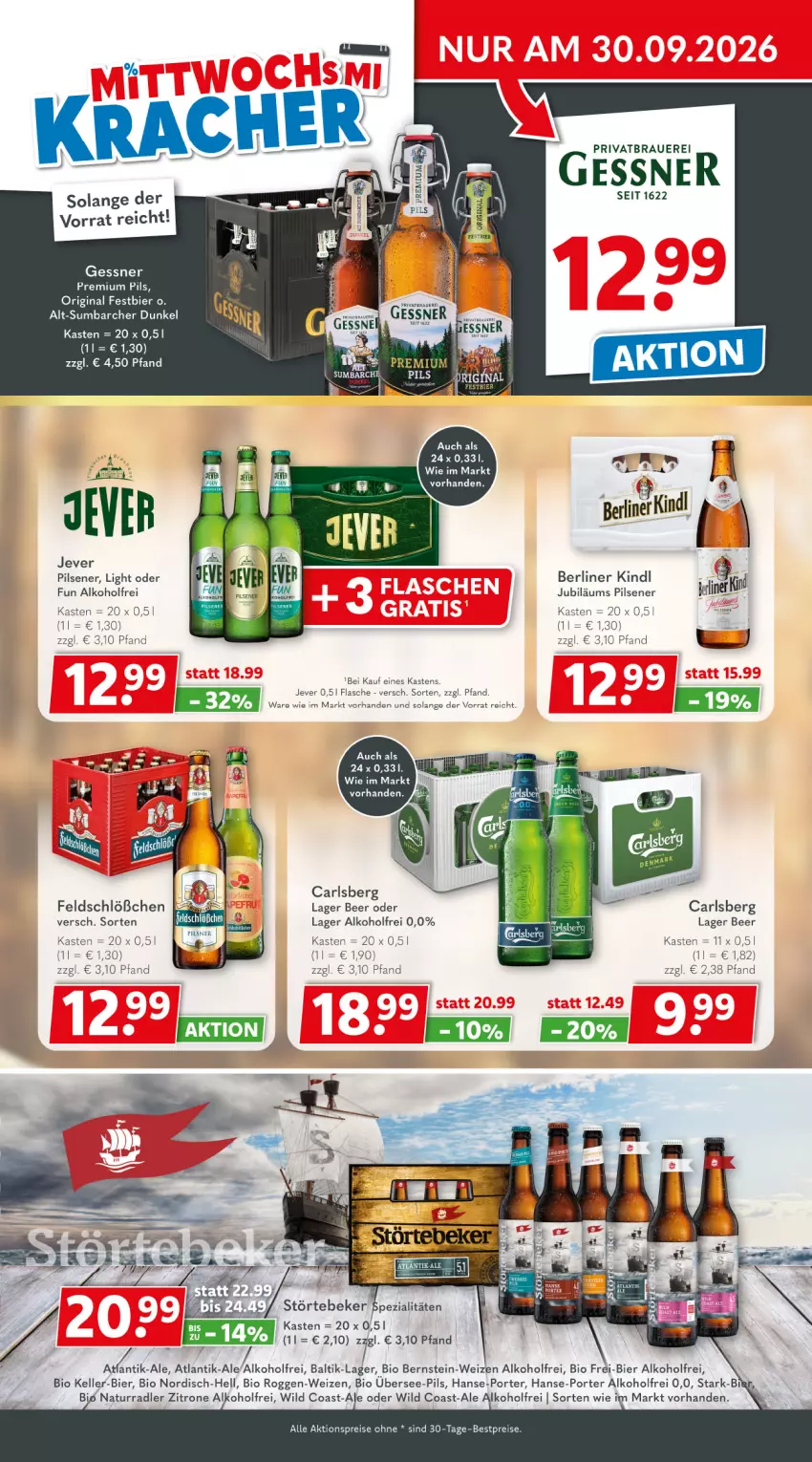 Aktueller Prospekt Getraenkeland - von 28.09 bis 10.10.2026 - strona 2 - produkty: aktionspreis, alkohol, auer, berliner, berliner kindl, bestpreis, bestpreise, bier, bio, carlsberg, eis, elle, flasche, Gessner, jever, Jubiläums, natur, pils, pilsener, radler, reis, tee, Ti, Wild, zitrone