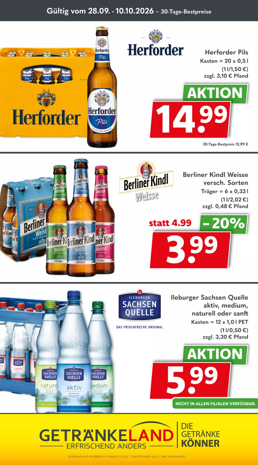 Aktueller Prospekt Getraenkeland - von 28.09 bis 10.10.2026 - strona 8 - produkty: berliner, berliner kindl, bestpreis, bestpreise, burger, eis, Elan, elle, getränk, getränke, gin, natur, pils, reis, rel, sac, Ti
