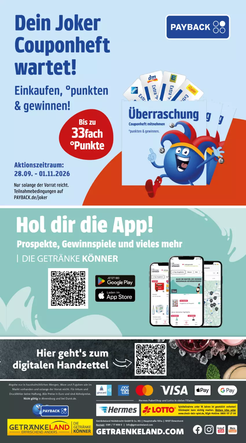 Aktueller Prospekt Getraenkeland - von 28.09 bis 10.10.2026 - strona 9 - produkty: abholpreise, coupon, eis, Elan, getränk, getränke, google play, mac, payback, reis, Ti