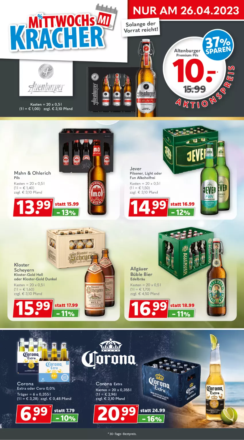 Aktueller Prospekt Getraenkeland - von 17.04 bis 29.04.2023 - strona 3 - produkty: alkohol, altenburger, bestpreis, bier, burger, corona, eis, jever, jever pilsener, LG, pils, pilsener, premium pils, reis