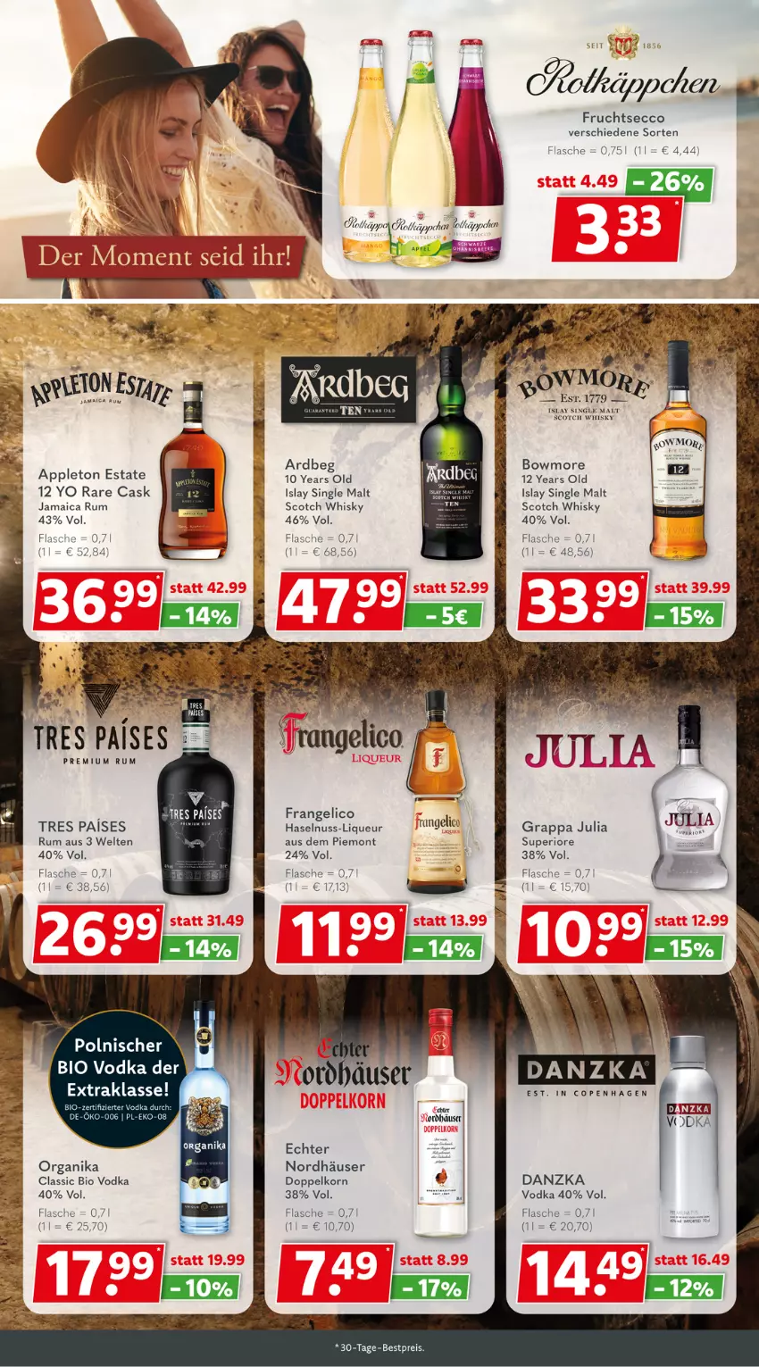 Aktueller Prospekt Getraenkeland - von 17.04 bis 29.04.2023 - strona 7 - produkty: Apple, Ardbeg, bestpreis, bio, Bowmore, doppelkorn, ecco, eis, flasche, frangelico, frucht, fruchtsecco, grappa, haselnuss, islay single malt, korn, liqueur, nuss, reis, rum, scotch, scotch whisky, single malt, Ti, vodka, whisky, Yo