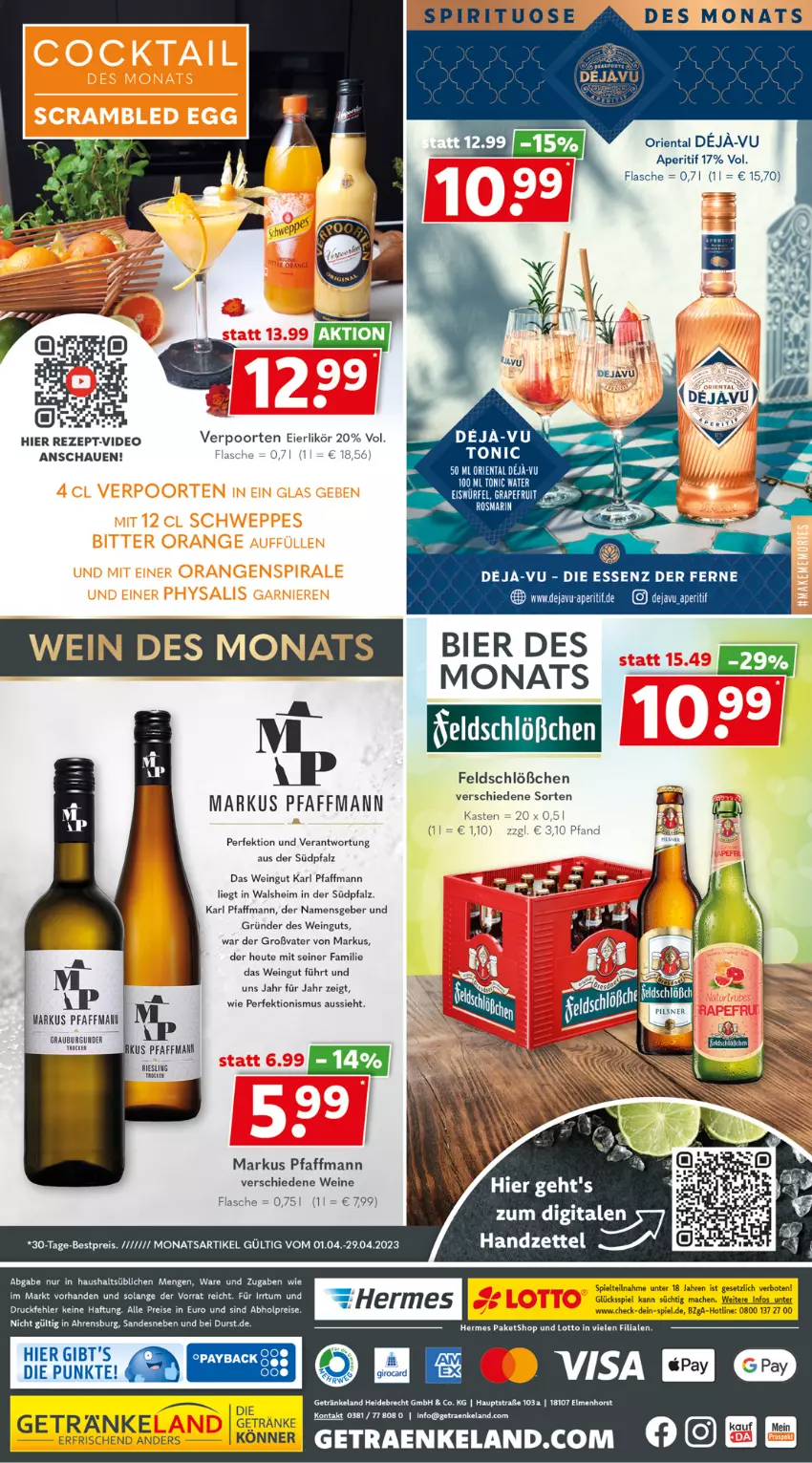 Aktueller Prospekt Getraenkeland - von 17.04 bis 29.04.2023 - strona 8 - produkty: abholpreise, aperitif, bestpreis, burgunder, Cars, deo, eier, eierlikör, eis, Elan, flasche, getränk, getränke, grapefruit, grauburgunder, Heu, likör, mac, reis, rezept, riesling, rosmarin, tee, Ti, tonic, verpoorten, wein, weine