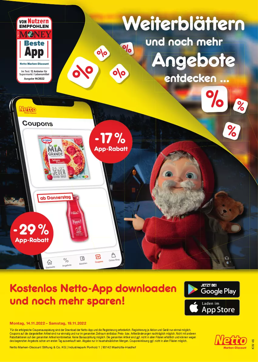 Aktueller Prospekt Netto Marken-Discount - Filial-Angebote - von 14.11 bis 19.11.2022 - strona 45 - produkty: angebot, angebote, coupon, coupons, decke, discount, eis, Holz, LG, marken-discount, reis, Ti, ZTE