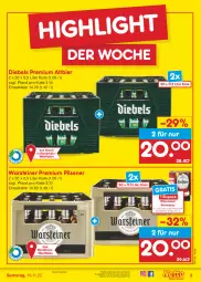 Gazetka promocyjna Netto Marken-Discount - Filial-Angebote - Gazetka - ważna od 19.11 do 19.11.2022 - strona 3 - produkty: angebot, bestpreis, bier, diebels, eis, pils, pilsener, premium pils, reis, steiner, Ti, warsteiner, ZTE