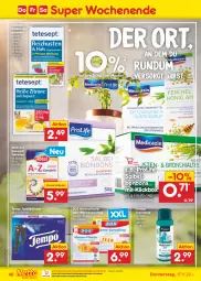 Gazetka promocyjna Netto Marken-Discount - Filial-Angebote - Gazetka - ważna od 19.11 do 19.11.2022 - strona 40 - produkty: Abtei, auer, Bad, bestpreis, bonbons, creme, dauertiefpreis, eis, Erkältungs, kneipp, ndk, pflaster, reis, tablet, tablett, Tablette, Tasche, taschen, taschentücher, Tempo, Ti, tiefpreis, tücher