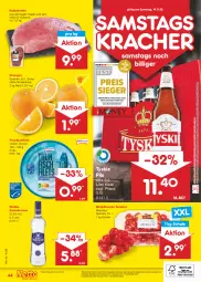 Gazetka promocyjna Netto Marken-Discount - Filial-Angebote - Gazetka - ważna od 19.11 do 19.11.2022 - strona 44 - produkty: angebot, angebote, bestpreis, braten, discount, eis, filet, filets, fisch, Gorbatschow, gulasch, Holz, kracher, Kugel, marken-discount, ndk, orange, orangen, pflaume, pflaumen, pils, reis, Schal, Schale, thunfisch, Ti, tomate, tomaten, tyskie, wodka, ZTE