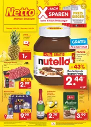 Gazetka promocyjna Netto Marken-Discount - Filial-Angebote - Gazetka - ważna od 14.01 do 14.01.2023 - strona 1 - produkty: ananas, angebot, bestpreis, bier, Biere, creme, deutschlandcard, ecco, eis, fleisch, frucht, fruchtsecco, hackfleisch, hackfleisch gemischt, kaffee, melitta, mönchshof, ndk, nuss, nutella, reis, reiss, rind, rotkäppchen, schwein, sekt, Ti, wein, wurst, wurst in selbstbedienung, ZTE