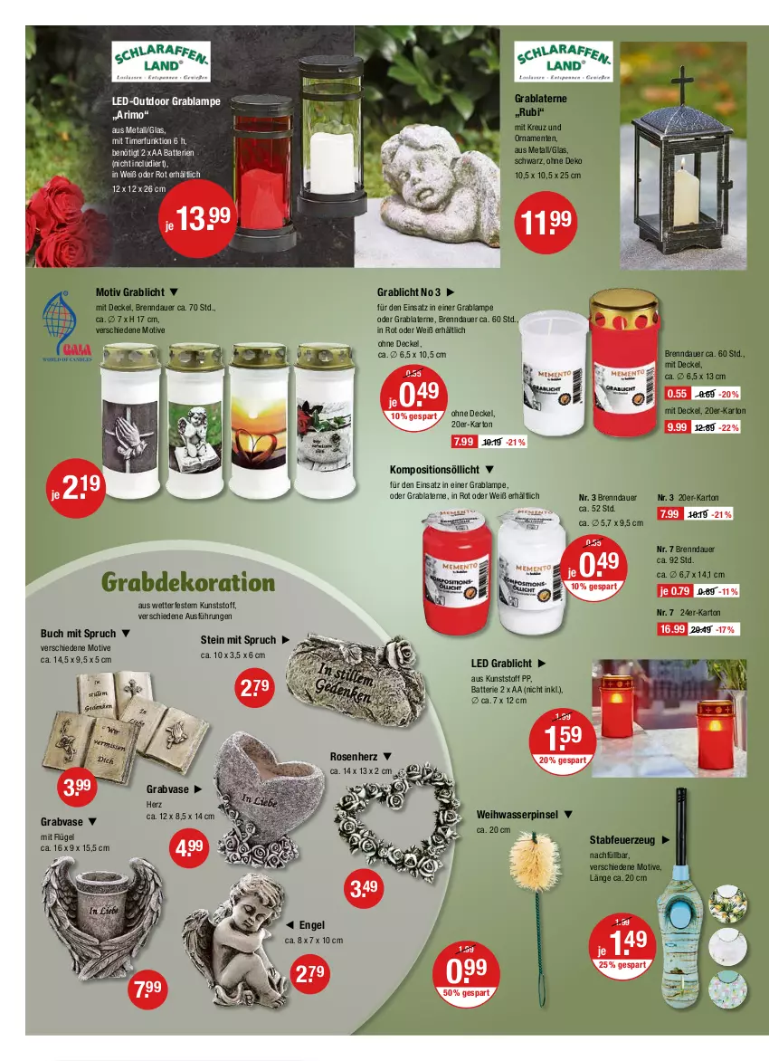 Aktueller Prospekt Vmarkt - V-Markt - von 07.04 bis 13.04.2022 - strona 16 - produkty: auer, batterie, batterien, buch, decke, Deckel, dekoration, Engel, ente, Feuerzeug, Lampe, laterne, Pinsel, rosen, Ti, timer, Vase, wasser