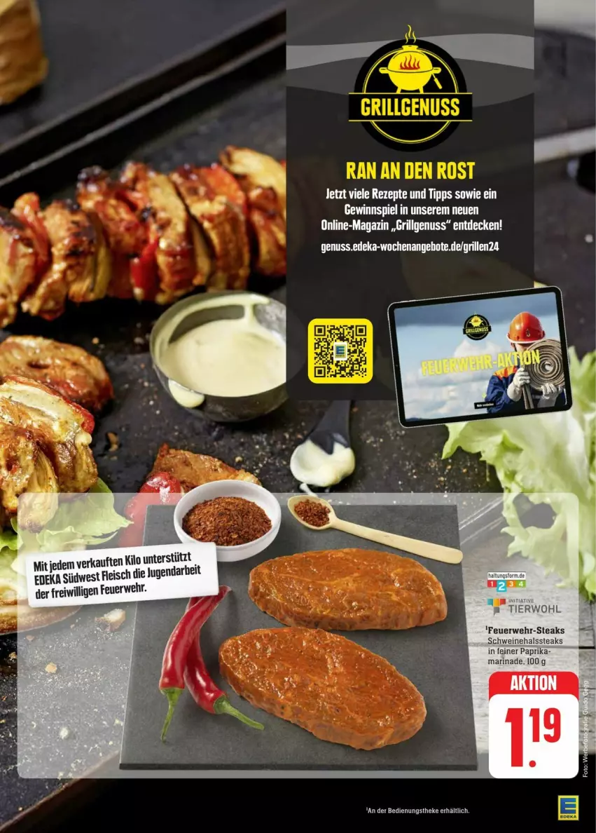 Aktueller Prospekt Edeka - Prospekte - von 13.07 bis 20.07.2024 - strona 11 - produkty: decke, deka, eis, fleisch, gewinnspiel, grill, LG, magazin, marinade, nuss, paprika, rwe, schwein, schweine, steak, steaks, südwest, Ti, wein, weine