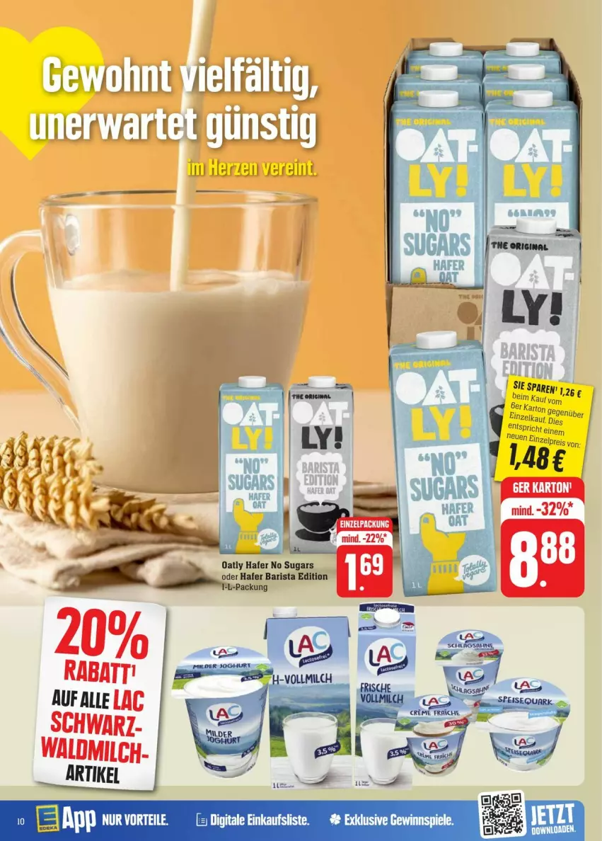 Aktueller Prospekt Edeka - Prospekte - von 13.07 bis 20.07.2024 - strona 18 - produkty: hafer, milch, Rana, Ti