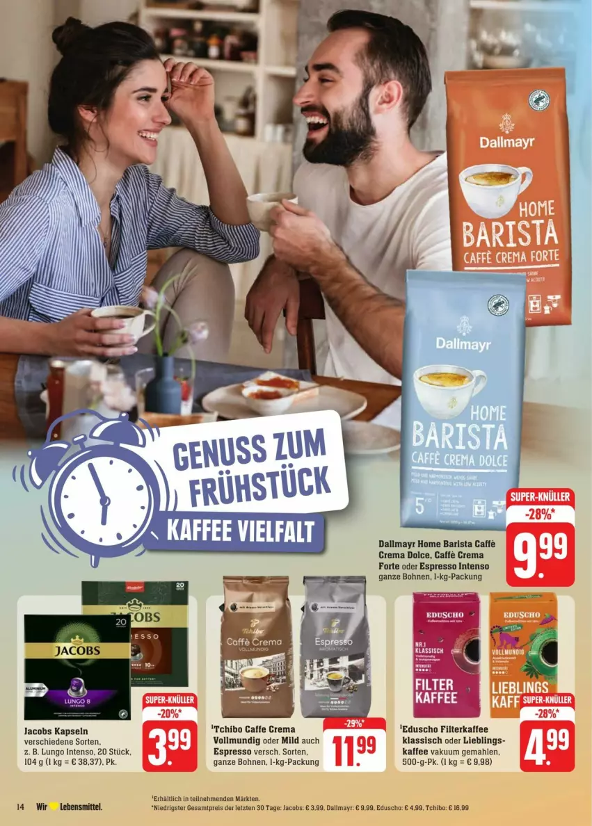 Aktueller Prospekt Edeka - Prospekte - von 13.07 bis 20.07.2024 - strona 24 - produkty: bohne, bohnen, caffe, dallmayr, eduscho, eis, espresso, filterkaffee, intenso, jacobs, kaffee, lebensmittel, lungo, oder espresso, reis, Tchibo, ZTE