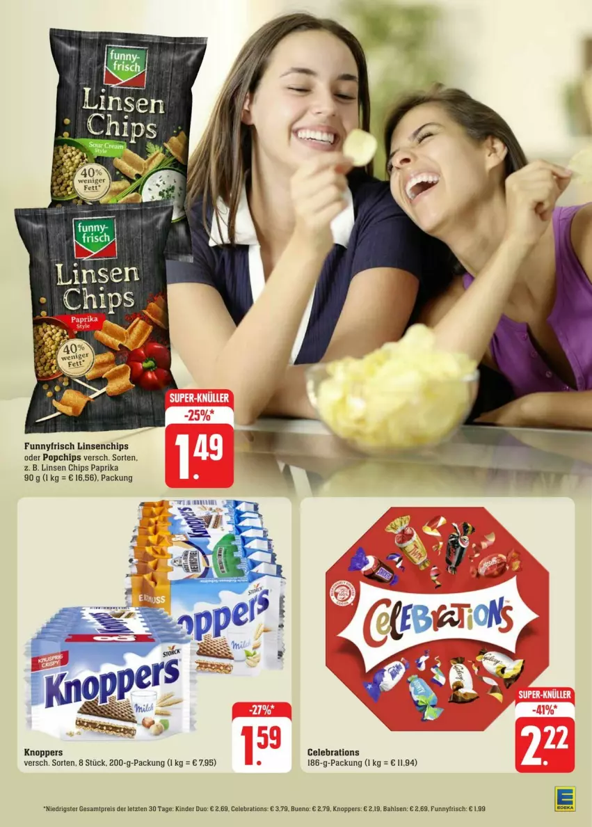 Aktueller Prospekt Edeka - Prospekte - von 13.07 bis 20.07.2024 - strona 29 - produkty: bahlsen, chips, eis, Kinder, knoppers, linsen, paprika, reis, Ti, ZTE