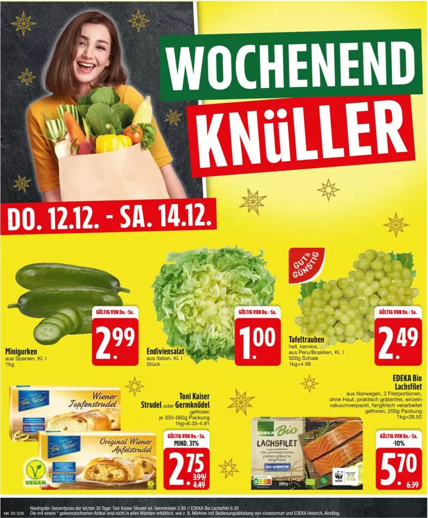 Aktueller Prospekt Edeka - Prospekte - von 09.12 bis 14.12.2024 - strona 28 - produkty: bio, deka, edeka bio, eis, filet, lachs, lachsfilet, reis, salat, Ti, ZTE