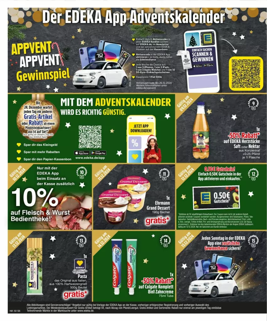 Aktueller Prospekt Edeka - Prospekte - von 09.12 bis 14.12.2024 - strona 8 - produkty: beutel, colgate, creme, deka, gin, gutschein, hartweizen, ipad, LG, Nektar, papier, saft, Ti, zahncreme