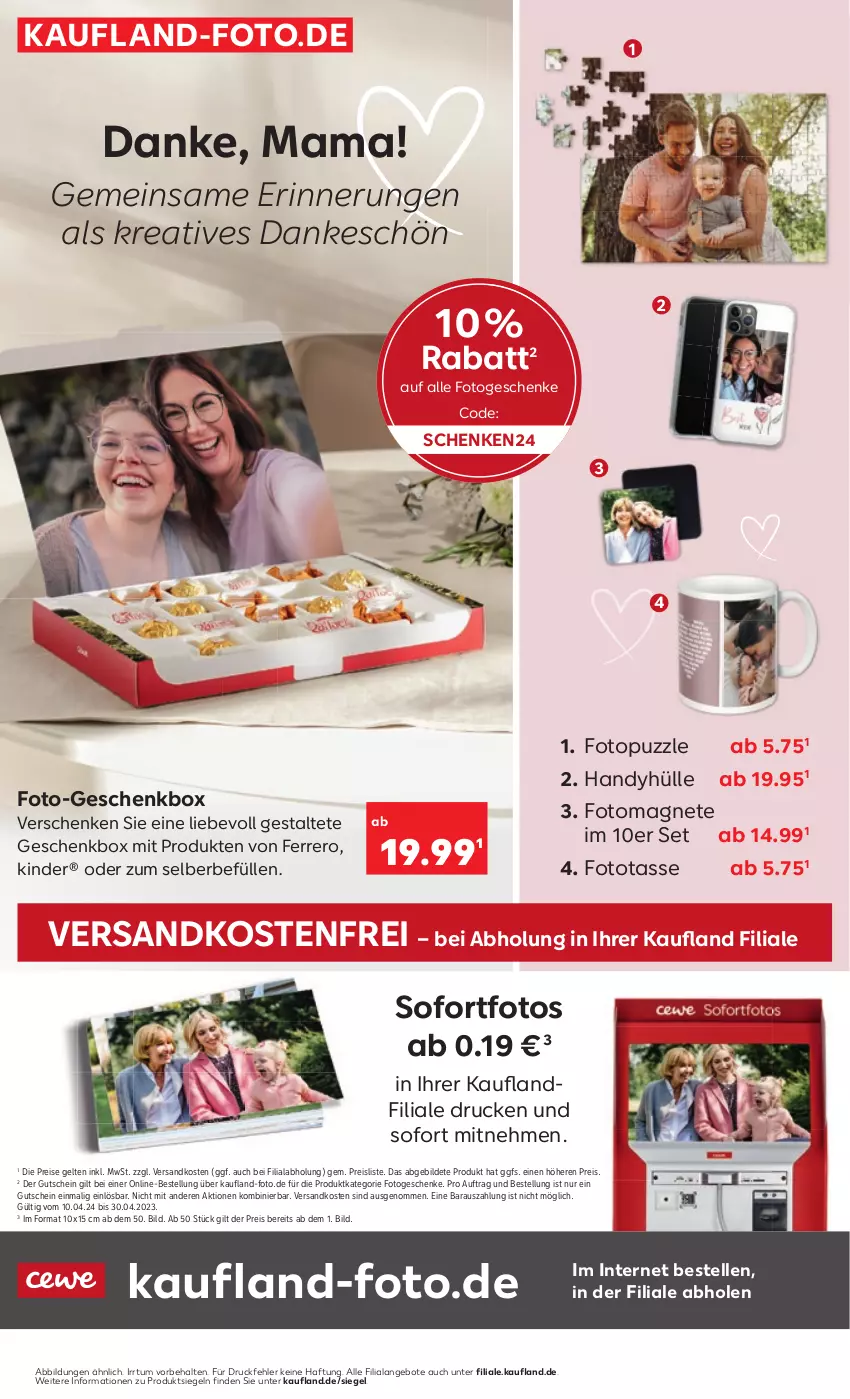 Aktueller Prospekt Kaufland - Prospekt - von 11.04 bis 17.04.2024 - strona 49 - produkty: angebot, angebote, eis, elle, ferrero, Geschenkbox, gutschein, Handy, Kinder, mam, ndk, Puzzle, reis, tasse, Ti, versandkostenfrei