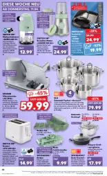 Gazetka promocyjna Kaufland - Prospekt - Gazetka - ważna od 17.04 do 17.04.2024 - strona 40 - produkty: angebot, angebote, backofen, backofen und, Becher, brötchen, brötchenaufsatz, crushed ice, decke, Deckel, edelstahl, edelstahlmesser, eis, Elektro, geschirr, Glasdeckel, grill, herdarten, hochglanz, Kochtopf, latte, leine, LG, messer, Ofen, pfanne, rezept, sandwich, schinken, severin, smoothie, spülmaschinen, Ti, toast, toaster, topf, Topfset, trinkbecher, Waffeleisen, Zerkleinerer, ZTE