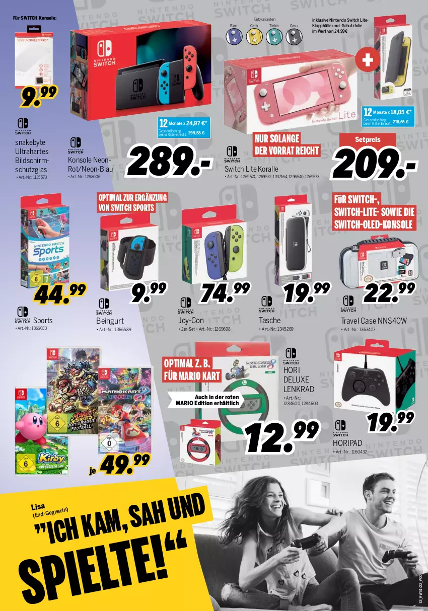 Aktueller Prospekt Medimax - MEDIMAX Prospekt KW34 2022 - von 19.08 bis 25.08.2022 - strona 3 - produkty: eis, ipad, nintendo, Nintendo Switch, reis, Ria, Sport, Tasche, Ti