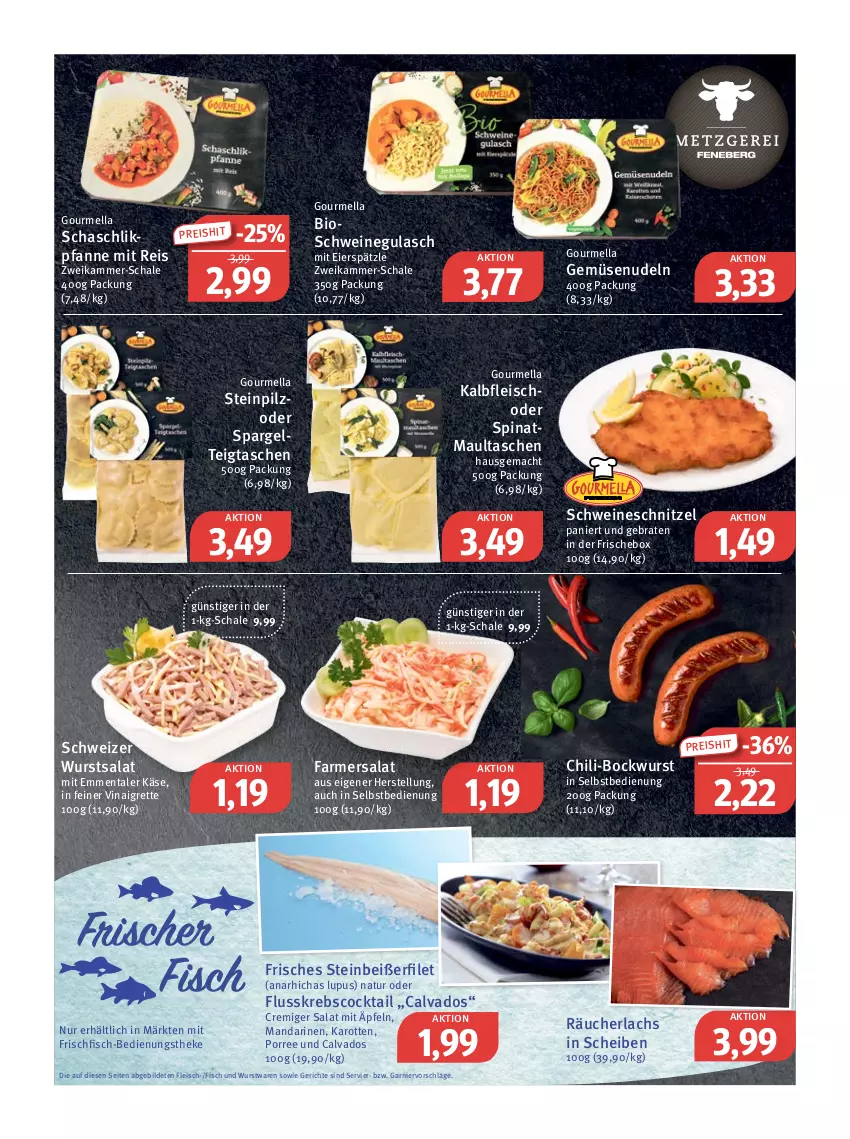 Aktueller Prospekt Feneberg - Prospekte - von 02.06 bis 04.06.2022 - strona 3 - produkty: bio, bockwurst, braten, chili, cocktail, eier, eierspätzle, eis, emmentaler, filet, fisch, fleisch, frischfisch, garnier, gulasch, Kalbfleisch, karotten, Käse, Krebs, lachs, mac, mandarine, mandarinen, maultaschen, natur, nudel, nudeln, pfanne, Räucherlachs, reis, salat, Schal, Schale, schnitzel, schwein, schweine, schweinegulasch, schweineschnitzel, spargel, spinat, Steinbeißer, Steinbeißerfilet, Tasche, taschen, Ti, wein, weine, wurst, wurst in selbstbedienung