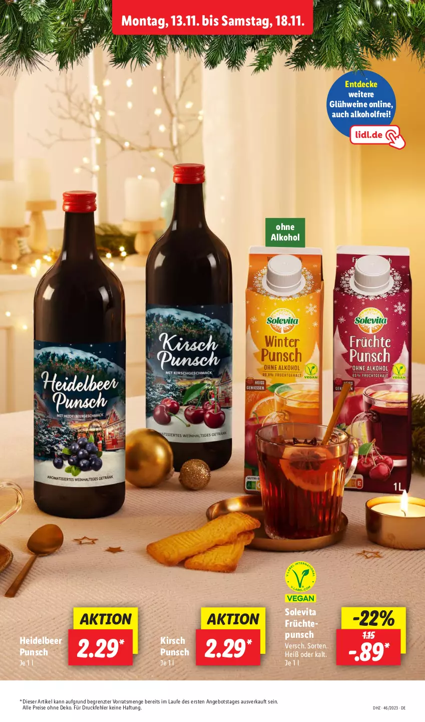 Aktueller Prospekt Lidl - Aktionsprospekt - von 13.11 bis 18.11.2023 - strona 23 - produkty: alkohol, angebot, decke, eis, früchte, Glühwein, kirsch, ohne alkohol, reis, Ti, vita, wein, weine, ZTE