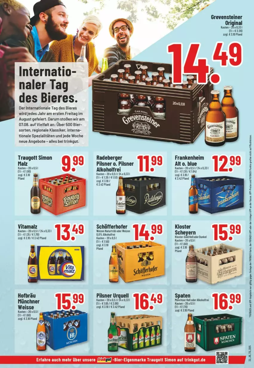 Aktueller Prospekt Trinkgut - Prospekte - von 02.08 bis 08.08.2026 - strona 5 - produkty: alkohol, angebot, angebote, Berger, bier, Biere, eier, eis, malz, natur, payback, pils, pilsner, pilsner urquell, radeberger, radeberger pilsner, reis, rum, schöfferhofer, sim, Spaten, Spezi, Ti, vita, vitamalz