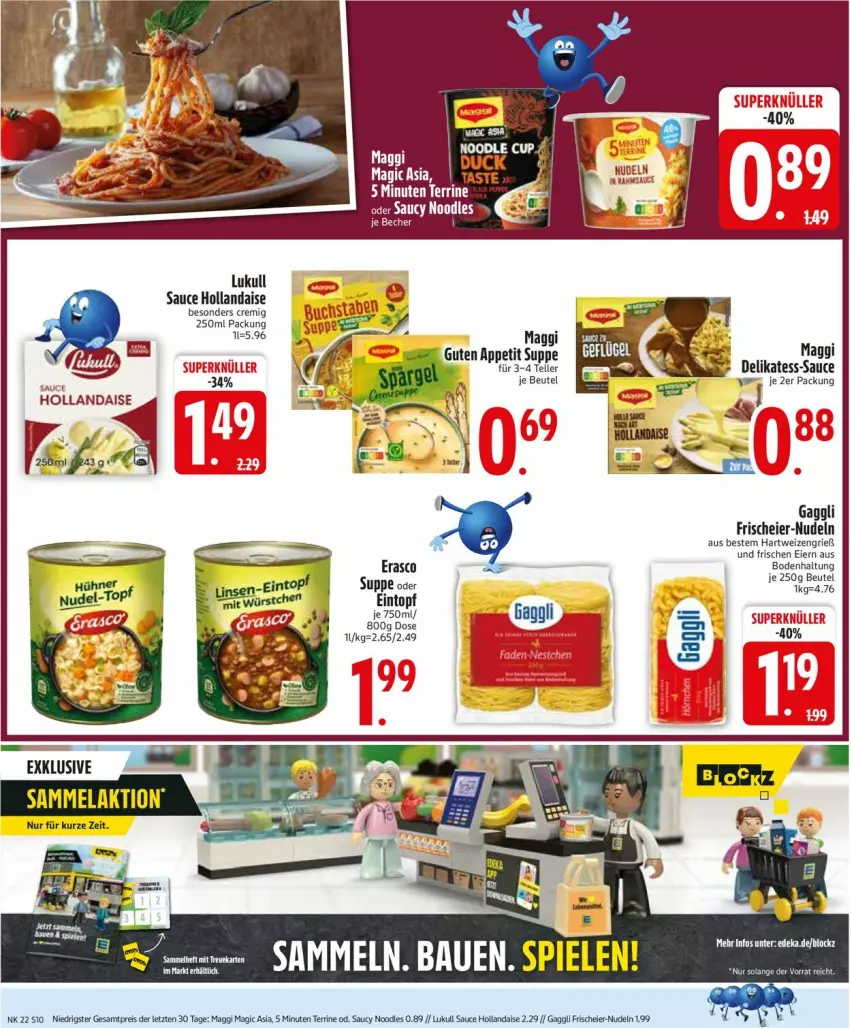 Aktueller Prospekt Edeka - Prospekte - von 26.05 bis 31.05.2025 - strona 12 - produkty: beutel, buch, eier, eis, elle, gaggli, hartweizen, hollandaise, lukull, maggi, nudel, nudeln, reis, sauce, sauce hollandaise, teller, terrine, ZTE