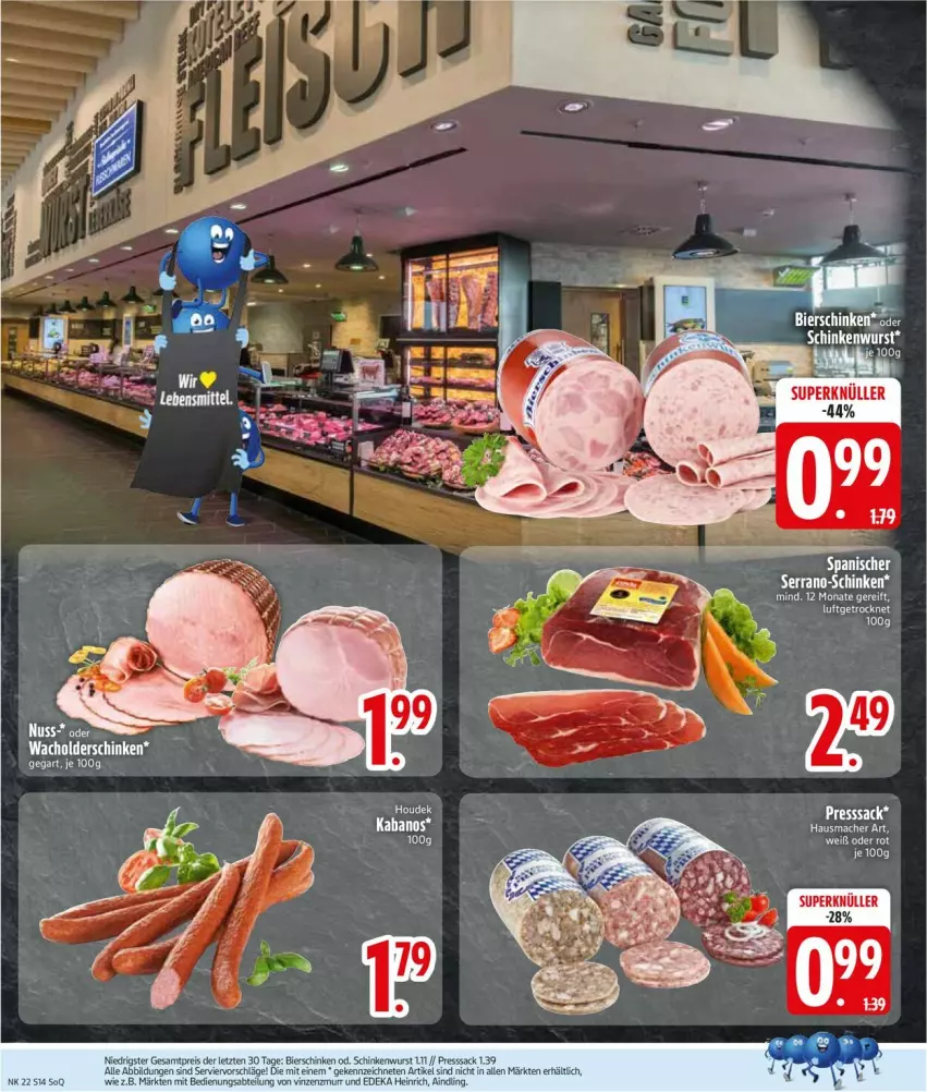 Aktueller Prospekt Edeka - Prospekte - von 26.05 bis 31.05.2025 - strona 16 - produkty: Abtei, bier, bierschinken, deka, eis, Hausmacher, houdek, kabanos, mac, nuss, presssack, reis, sac, schinken, schinkenwurst, serrano, Ti, wurst, ZTE