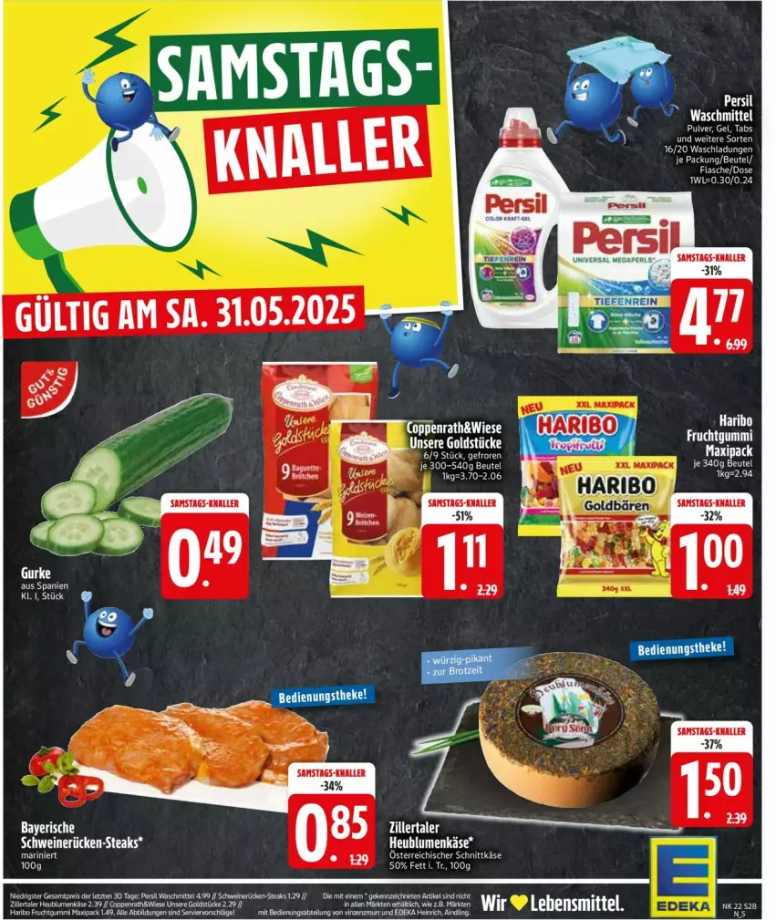 Aktueller Prospekt Edeka - Prospekte - von 26.05 bis 31.05.2025 - strona 30 - produkty: beutel, deka, eis, flasche, goldbären, Goldstücke, haribo, Käse, lebensmittel, megaperls, österreichischer schnittkäse, reis, schnittkäse, schwein, schweine, schweinerücken, steak, steaks, Ti, waschmittel, wein, weine, ZTE