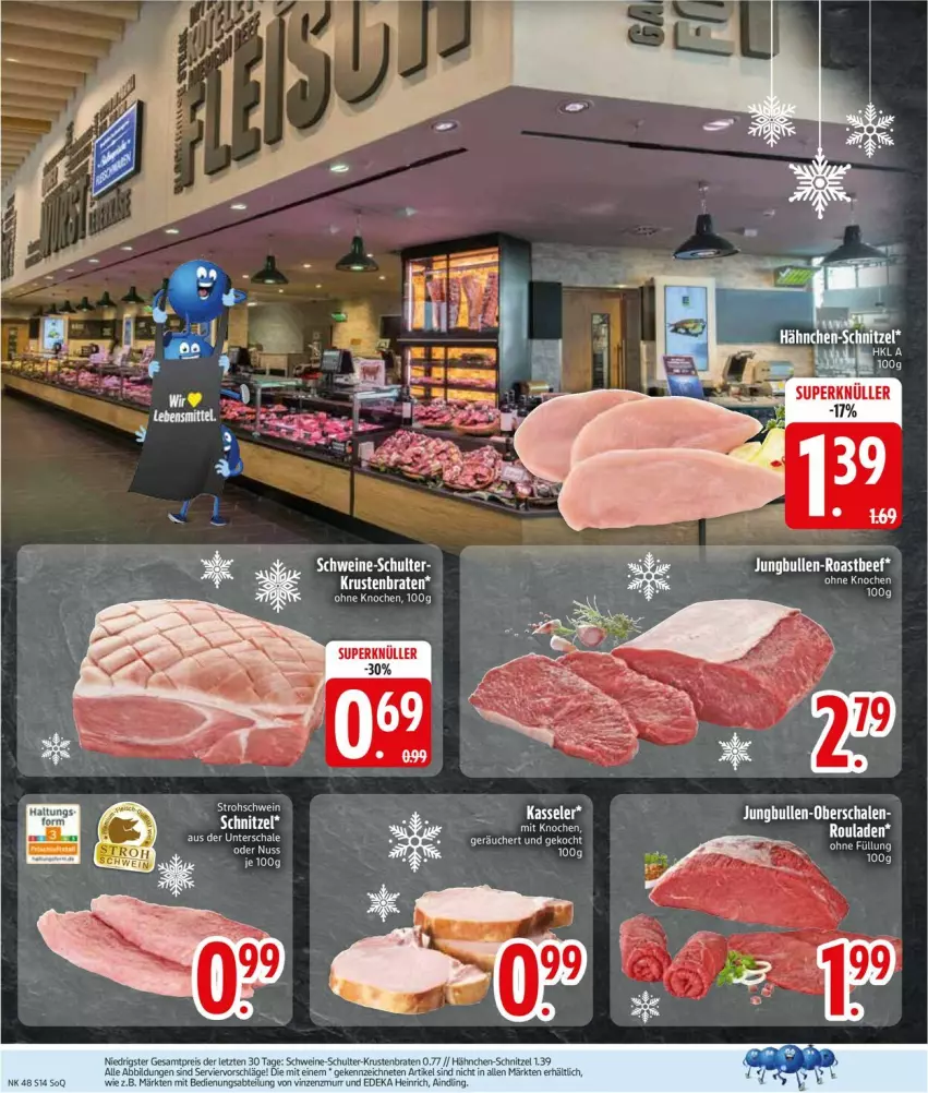 Aktueller Prospekt Edeka - Prospekte - von 24.11 bis 29.11.2025 - strona 16 - produkty: Abtei, beef, bio, braten, deka, eis, jungbullen, kasseler, reis, roastbeef, rouladen, Schal, Schale, schnitzel, schwein, schweine, Ti, wein, weine, ZTE