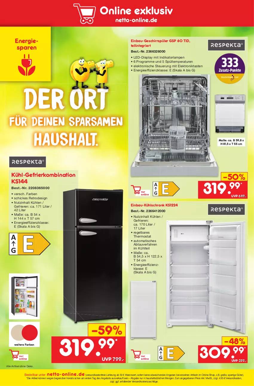 Aktueller Prospekt Netto Marken-Discount - Filial-Angebote - von 05.09 bis 10.09.2022 - strona 51 - produkty: angebot, auto, Bau, bestpreis, einbau-geschirrspüler, eis, Elektro, gefrierkombination, geschirr, geschirrspüler, kühl-gefrierkombination, kühlschrank, Lampe, ndk, reis, Schrank, thermostat, Ti, tisch, versandkostenfrei, ZTE