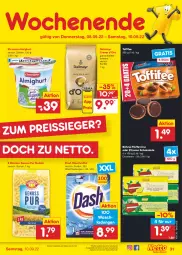 Gazetka promocyjna Netto Marken-Discount - Filial-Angebote - Gazetka - ważna od 10.09 do 10.09.2022 - strona 31 - produkty: almighur, almighurt, angebot, bestpreis, bohne, bohnen, dallmayr, ehrmann, ehrmann almighurt, eis, kaffee, kaffeebohnen, nudel, nudeln, nuss, pfeffer, reis, schoko, schokolade, Ti, toffifee, waschmittel, zitrone, zitronen, ZTE