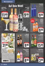 Gazetka promocyjna E Center - Angebote der Woche - Gazetka - ważna od 13.05 do 13.05.2023 - strona 22 - produkty: aktionspreis, angebot, aperitif, bett, Betten, eier, eis, fisch, fische, flasche, gallo, gin, irish whiskey, jameson, lillet, orange, reis, spirituosen, thomas henry, Three Sixty, Ti, tonic, vodka, wein, whiskey, ZTE