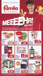 Gazetka promocyjna Famila - Prospekte - Gazetka - ważna od 10.08 do 10.08.2024 - strona 1 - produkty: angebot, angebote, Becher, Behälter, beutel, eis, eiswürfel, eiswürfelbereiter, elle, flasche, fleisch, frucht, fruchtgummi, Germ, grill, grillfläche, grillplatte, gyros, jägermeister, jever, joghur, joghurt, katjes, kontaktgrill, küche, Küchen, latte, Leuchte, LG, Meister, melone, melonen, pfanne, pils, pilsener, reis, sahne, Sahnejoghurt, Schwartau, schwein, steiner, teller, thermostat, Ti, warsteiner, wasser, wassermelone, wassermelonen, wassertank, wein, Weste, Wild, würfel, zott, ZTE, zucker