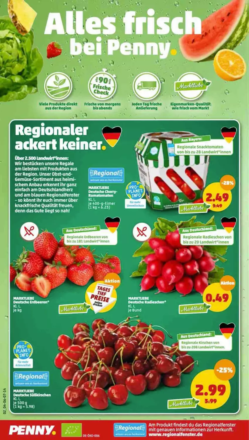 Aktueller Prospekt Penny - Prospekte - von 27.06 bis 02.07.2022 - strona 2 - produkty: Bau, fenster, kirsch, kirsche, kirschen, obst, radieschen, regal, Ti