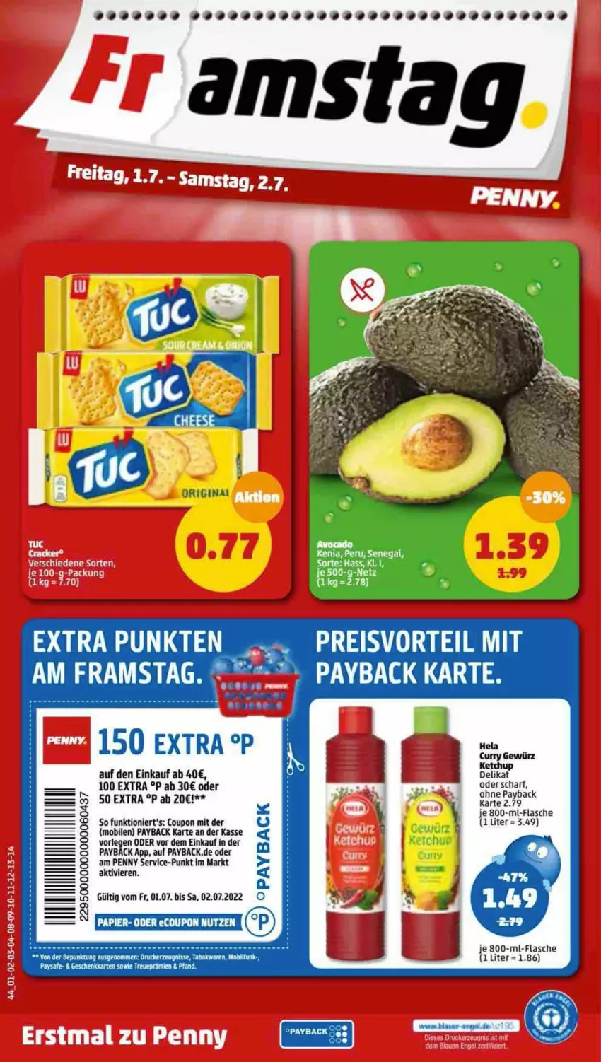 Aktueller Prospekt Penny - Prospekte - von 27.06 bis 02.07.2022 - strona 44 - produkty: coupon, eis, ente, flasche, gin, ketchup, papier, payback, preisvorteil, reis, Ti