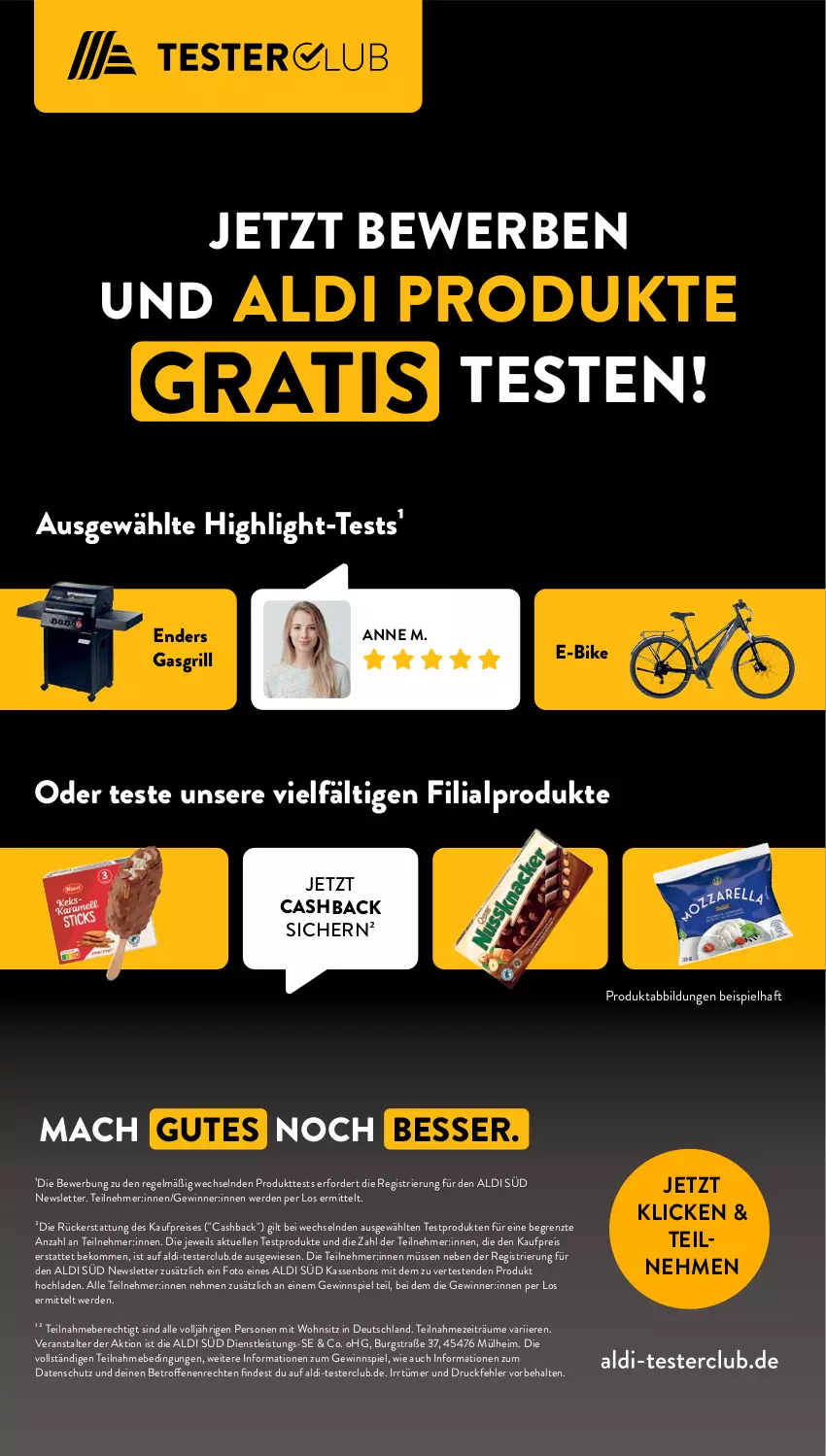 Aktueller Prospekt AldiSud - NÄCHSTE WOCHE - von 21.08 bis 26.08.2023 - strona 51 - produkty: aldi, alpro, beko, E-Bike, eis, elle, enders, erde, gasgrill, gewinnspiel, grill, mac, reis, Ti, ZTE