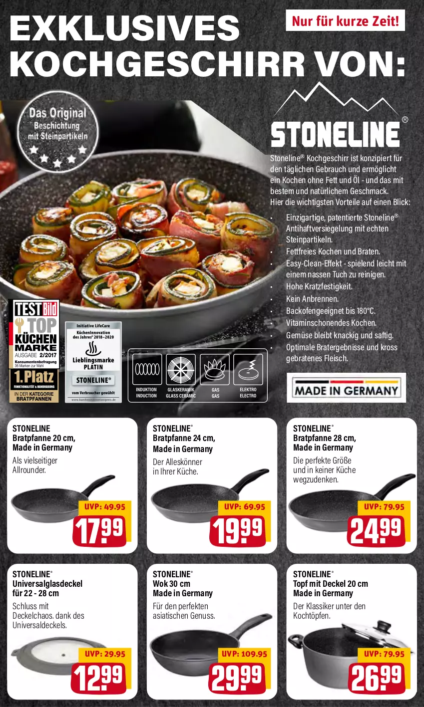 Aktueller Prospekt Rewe - Diese Woche im Angebot! - von 21.03 bis 26.03.2022 - strona 15 - produkty: backofen, braten, bratpfanne, decke, Deckel, eis, fleisch, Germ, geschirr, Glasdeckel, küche, LG, mac, nuss, Ofen, pfanne, Rauch, saft, Spiele, Ti, tisch, topf, tuc, vita, wok