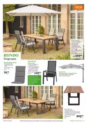 Gazetka promocyjna Selgros - Garten exklusiv - Gazetka - ważna od 30.07 do 30.07.2022 - strona 15 - produkty: ampelschirm, armlehnen, eis, elle, erde, Holz, HP, latte, LG, mac, möbel, reis, rel, Ria, rückenlehne, schirme, sessel, Ti, tisch, tischplatte, wasser