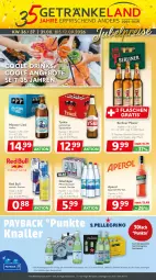 Gazetka promocyjna Getraenkeland - Gazetka - ważna od 12.09 do 12.09.2026 - strona 1 - produkty: aktionspreis, Alwa, aperol, berliner, bestpreis, bestpreise, dell, eis, elle, flasche, getränk, getränke, LG, mineralwasser, payback, pils, pilsner, red bull, reis, ring, san pellegrino, Ti, tyskie, wasser