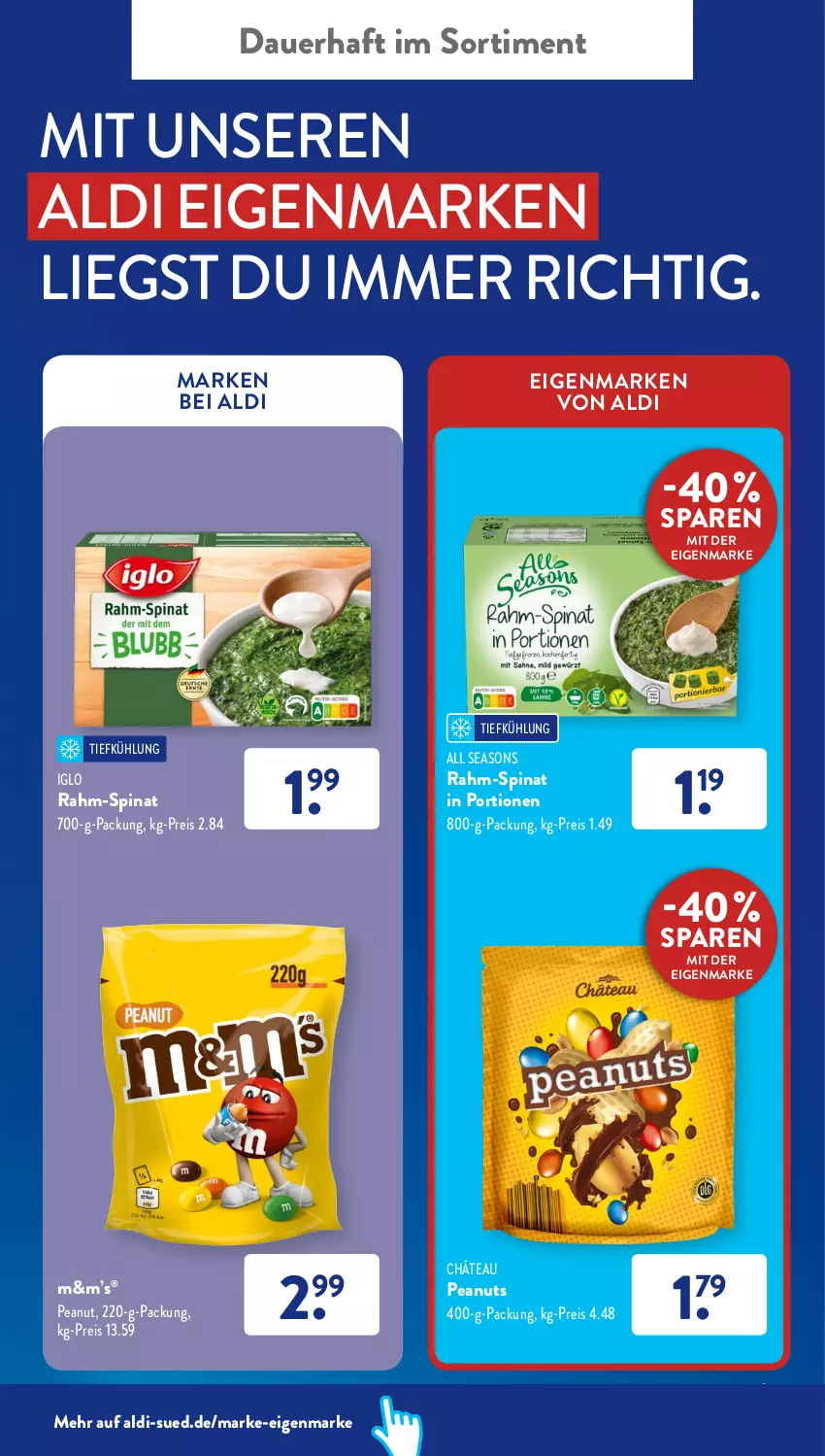 Aktueller Prospekt AldiSud - ALDI Aktuell - von 16.05 bis 21.05.2022 - strona 9 - produkty: aldi, auer, eis, iglo, rahm-spinat, reis, spinat, Ti